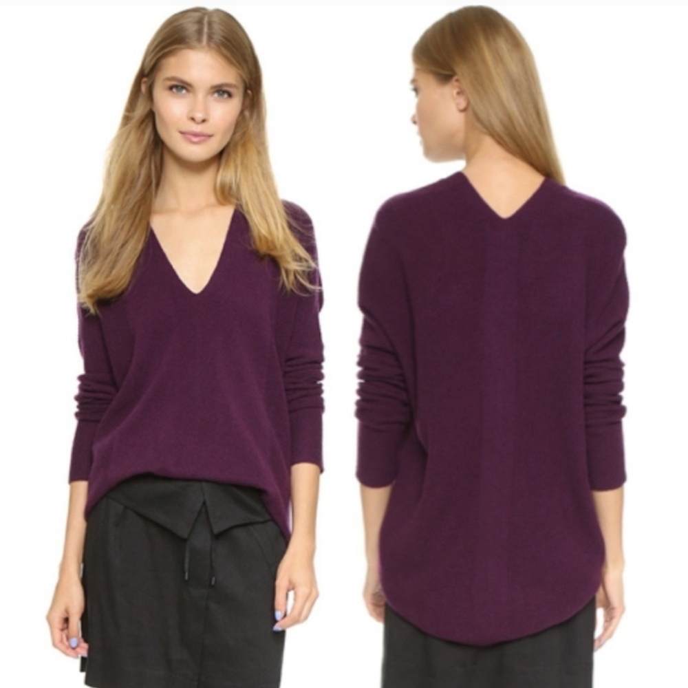 Vince Plum Purple V-Neck Sweater